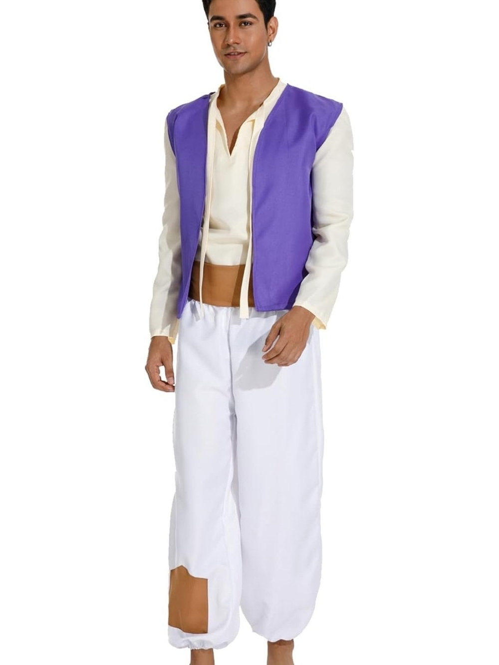  Mens Arab Prince Costume Fairy Tale Suits Halloween Cosplay Party Hat